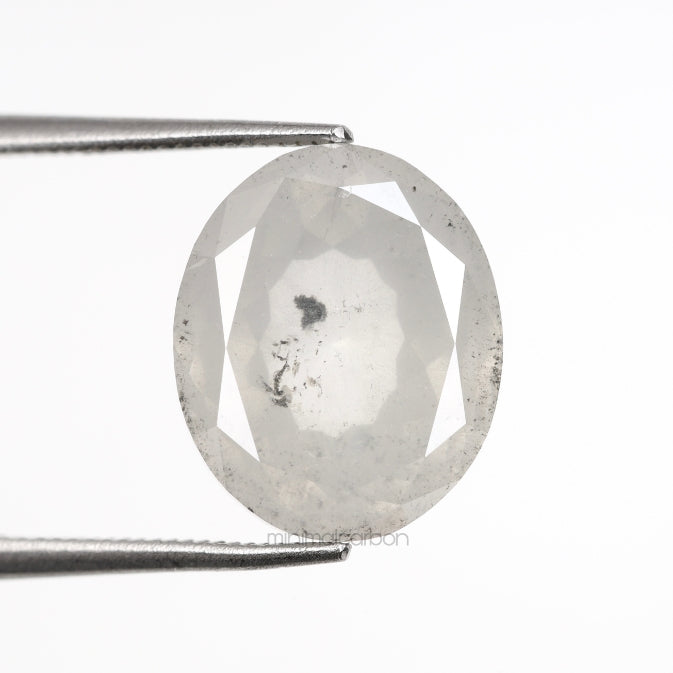 5.09 CT, 11.1 X 9.2 MM | Salt And Pepper Oval Cut Diamond - Minimal Carbon