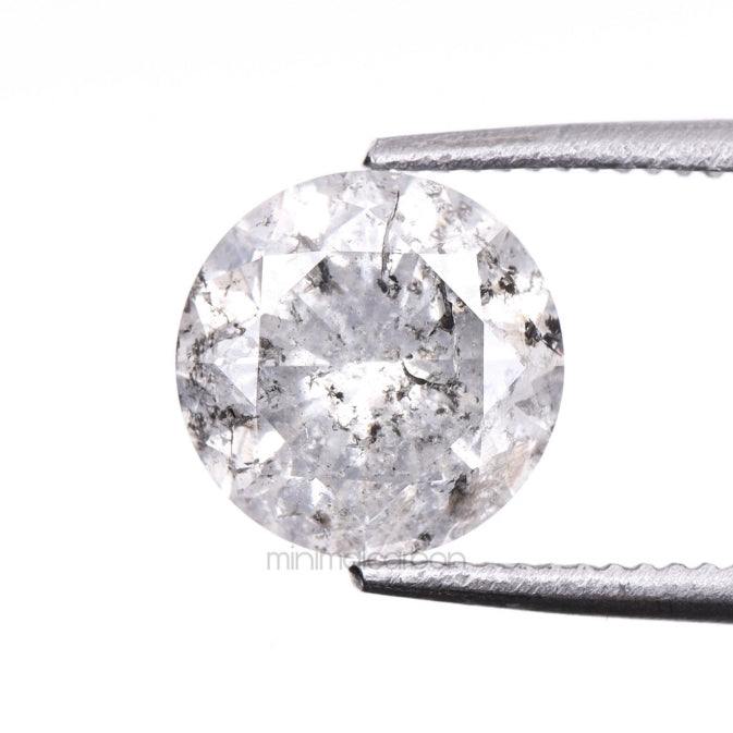 1.09 CT Round Brilliant Cut Loose Salt And Pepper Diamond