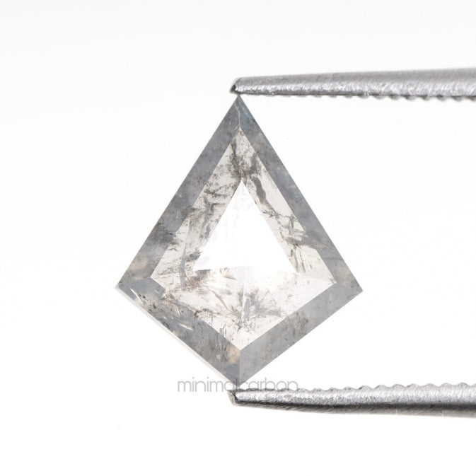 0.97 CT, 9.0 X 7.5 MM | Salt And Pepper Kite Cut Diamond - Minimal Carbon