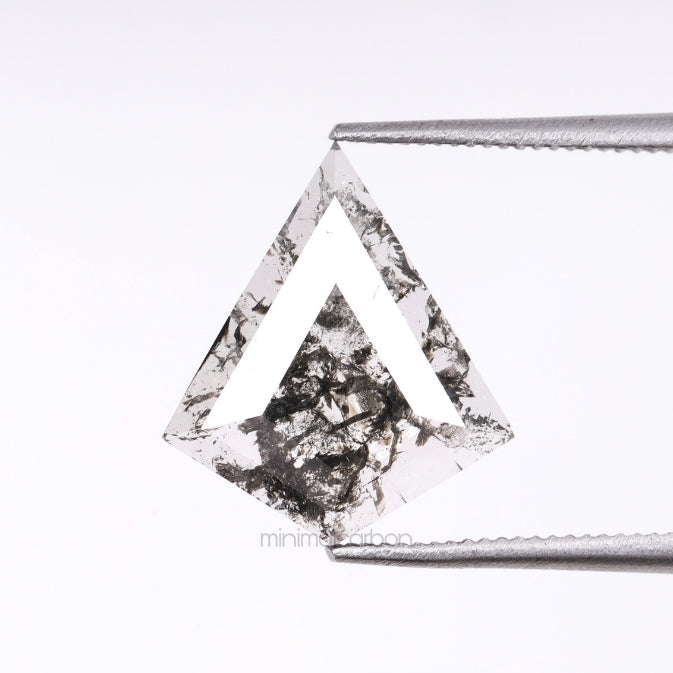 1.41 CT, 12.0 X 10.5 MM | Salt And Pepper Kite Cut Diamond - Minimal Carbon