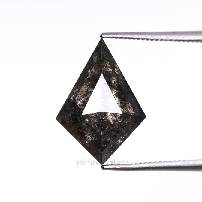 3.05 CT, 13.0 X 9.2 MM | Salt And Pepper Kite Cut Diamond - Minimal Carbon