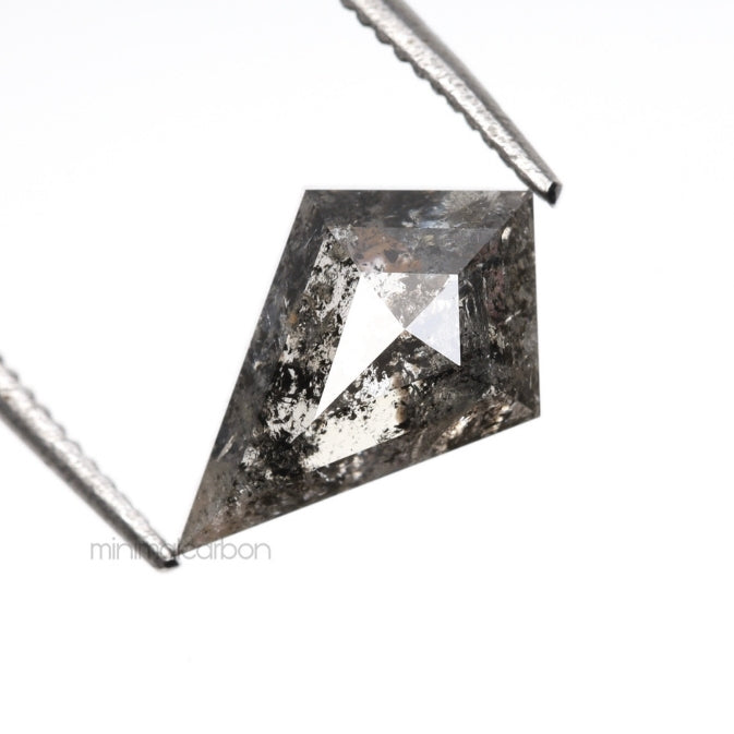 1.48 CT, 10.0 X 6.4 MM | Salt And Pepper Kite Cut Diamond - Minimal Carbon