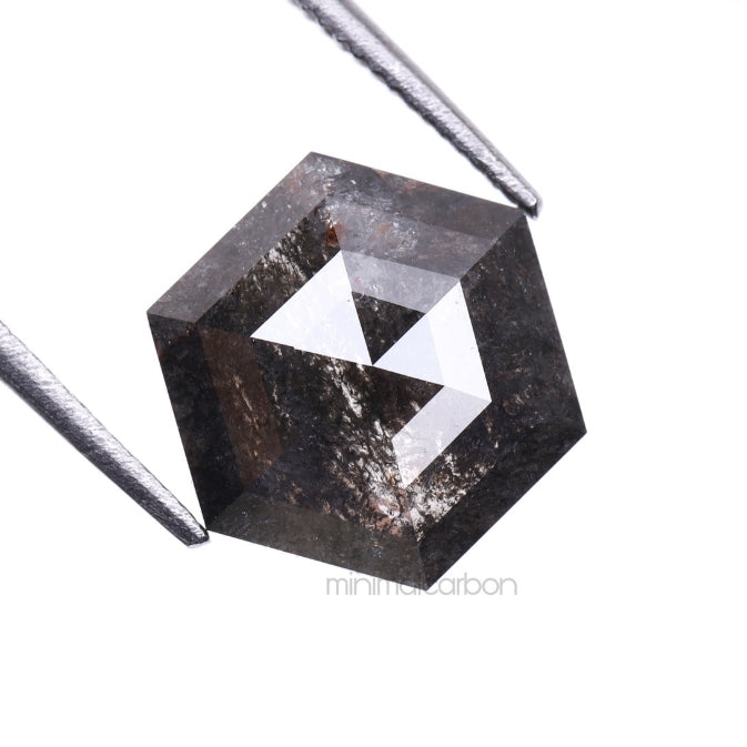 2.14 CT Hexagon Cut Natural Salt And Pepper Diamond