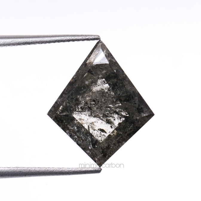 4.05 CT, 13.1 X 11.0 MM | Salt And Pepper Kite Cut Diamond - Minimal Carbon