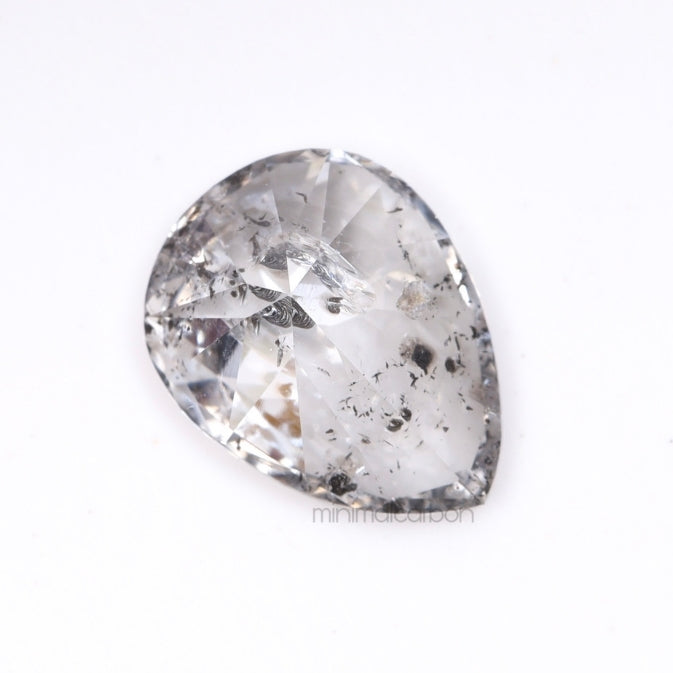 0.93 CT, 8.0 X 6.2 MM | Salt And Pepper Pear Cut Diamond - Minimal Carbon