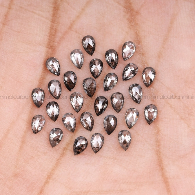 1 CT Salt And Pepper Pear Cut Diamond