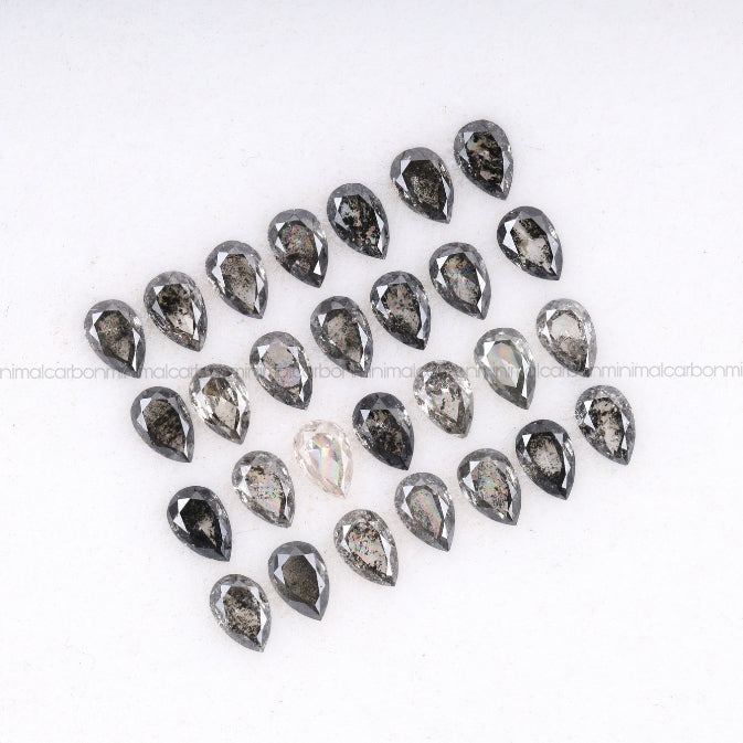 1 CT Salt And Pepper Pear Cut Diamond