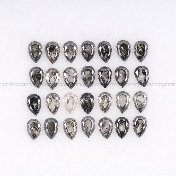 1 CT Salt And Pepper Pear Cut Diamond