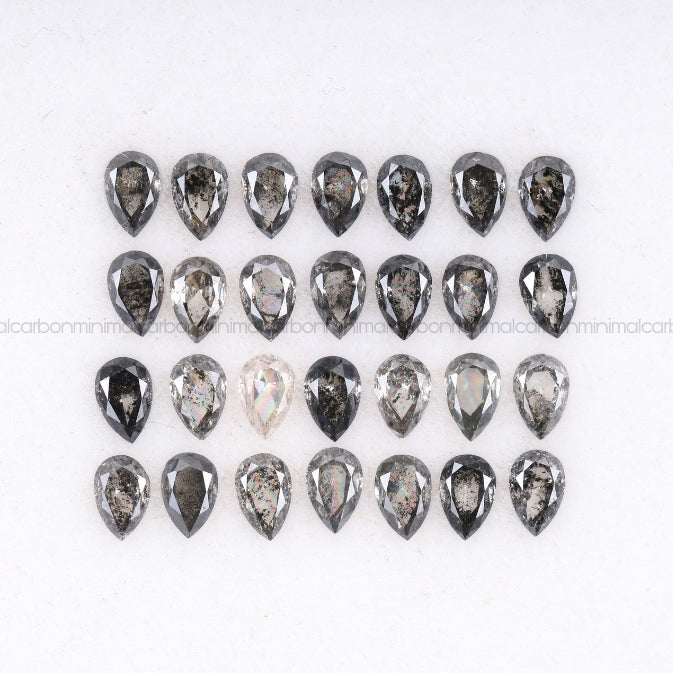 1 CT Salt And Pepper Pear Cut Diamond