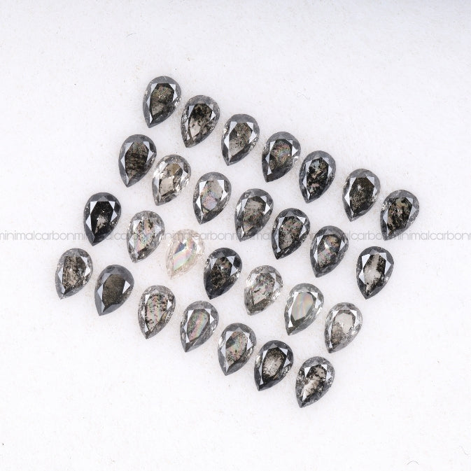 1 CT Salt And Pepper Pear Cut Diamond
