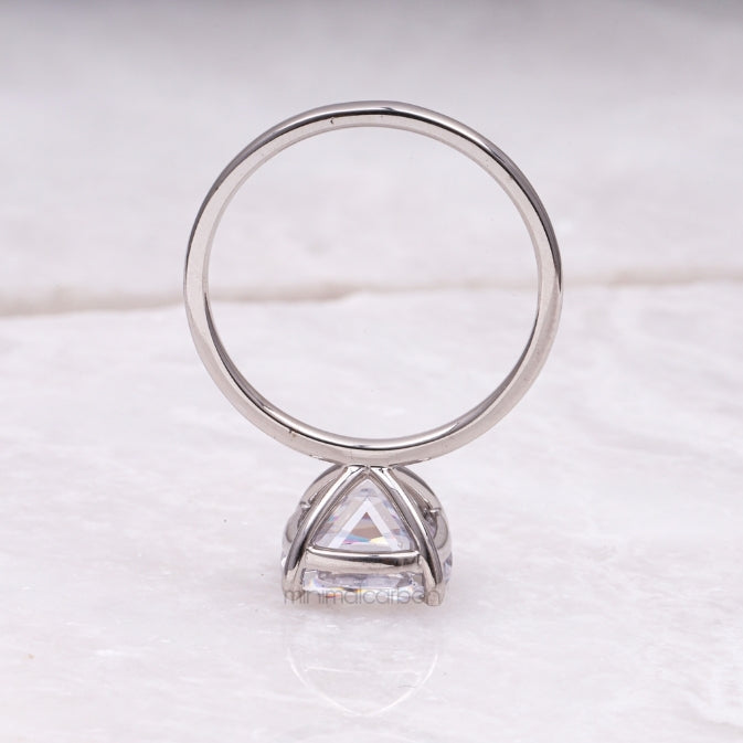 Cushion Diamond Ring Solitaire Ring - Minimal Carbon
