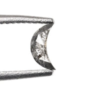 Salt and Pepper Half-Moon Cut Diamond
