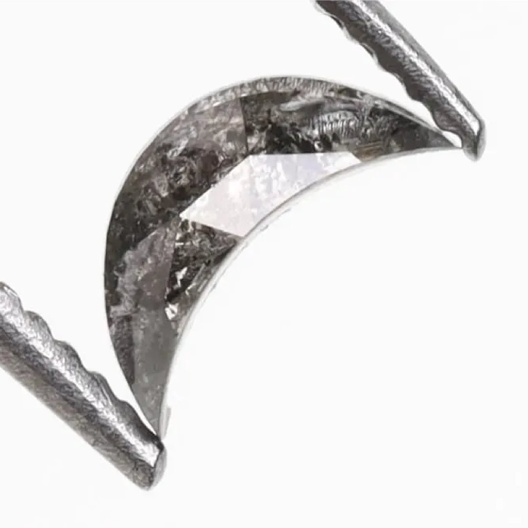 0.13 CT Salt and Pepper Half-Moon Cut Diamond