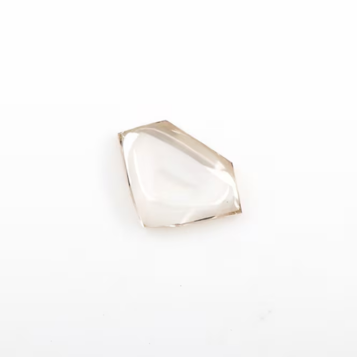 lab grown champagne pentagon cut cabochon diamond