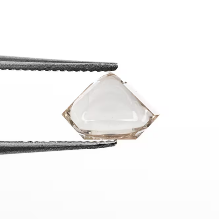 lab grown champagne pentagon cut cabochon diamond