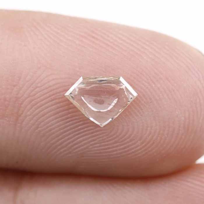 lab grown champagne pentagon cut cabochon diamond