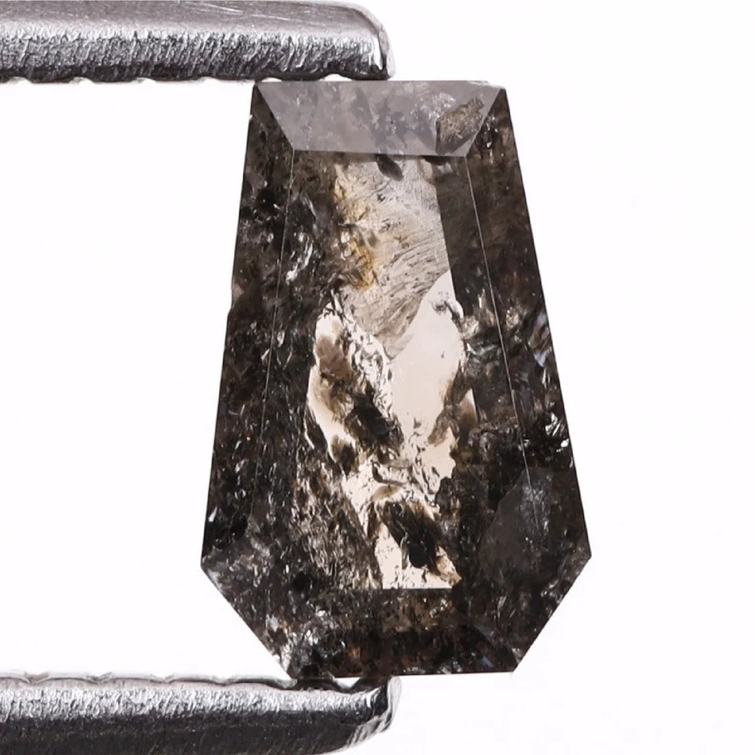 0.42 CT Salt and Pepper Coffin Cut Diamond | TheMinimalCarbon
