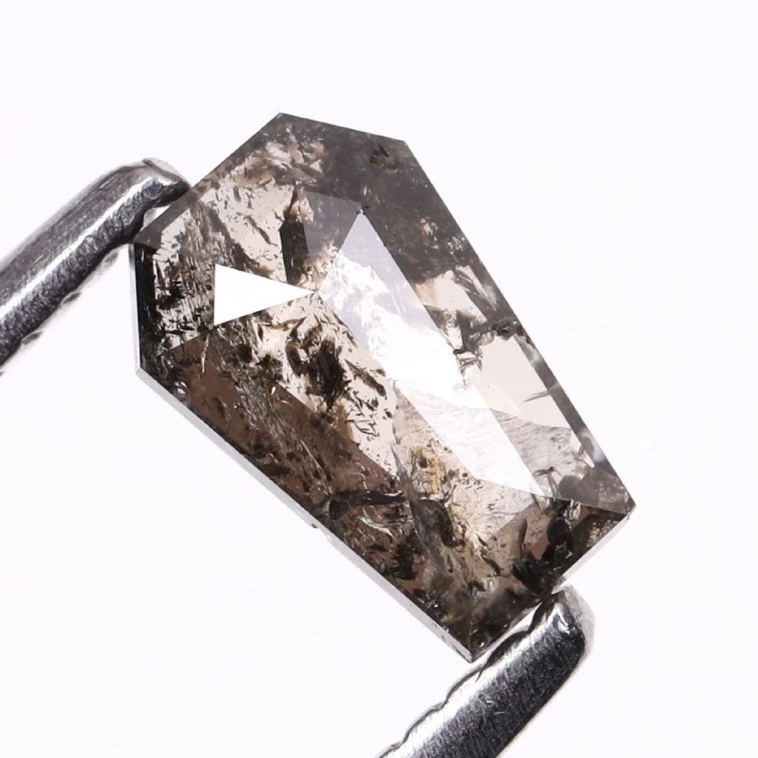 0.42 CT Salt and Pepper Coffin Cut Diamond | TheMinimalCarbon