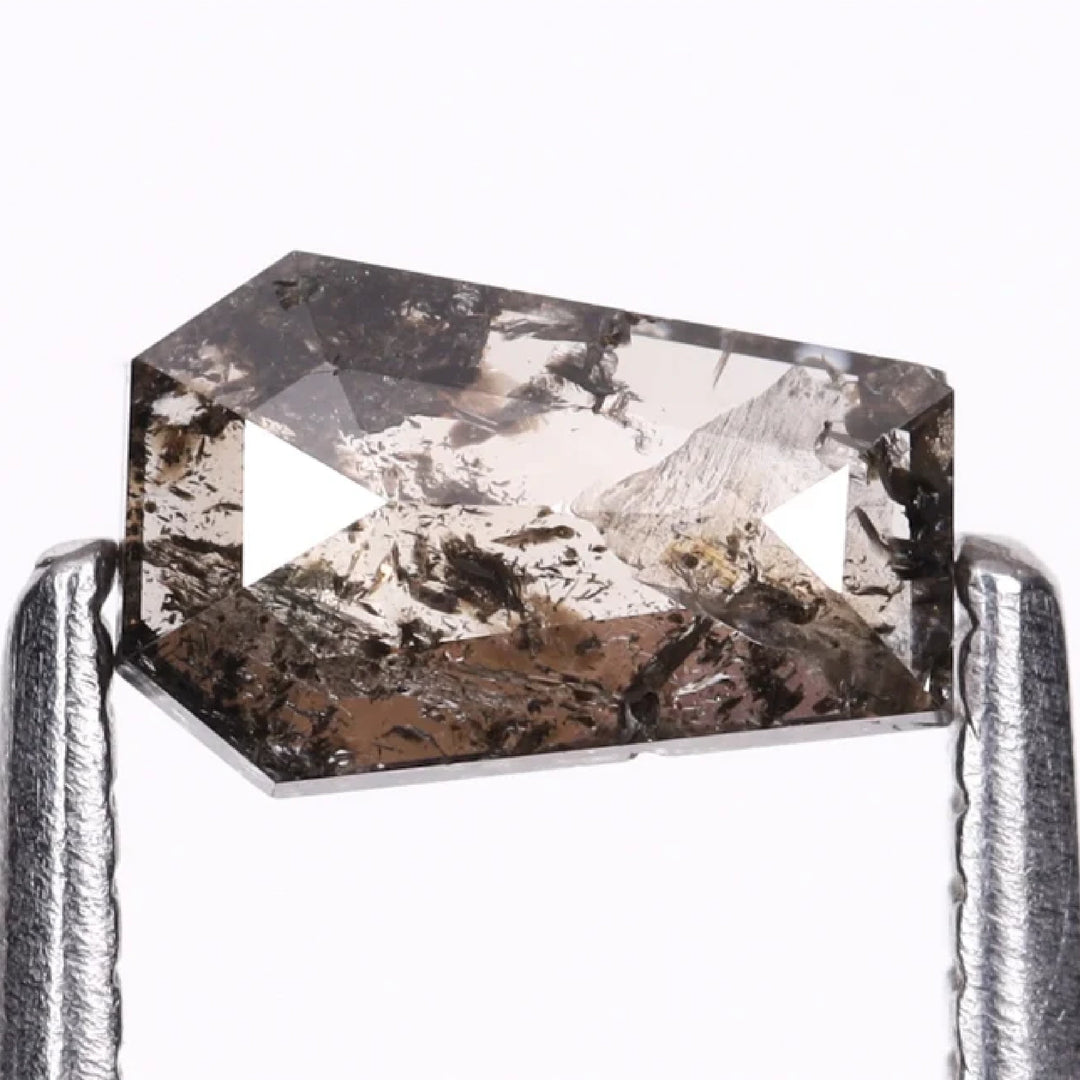 0.42 CT Salt and Pepper Coffin Cut Diamond | TheMinimalCarbon