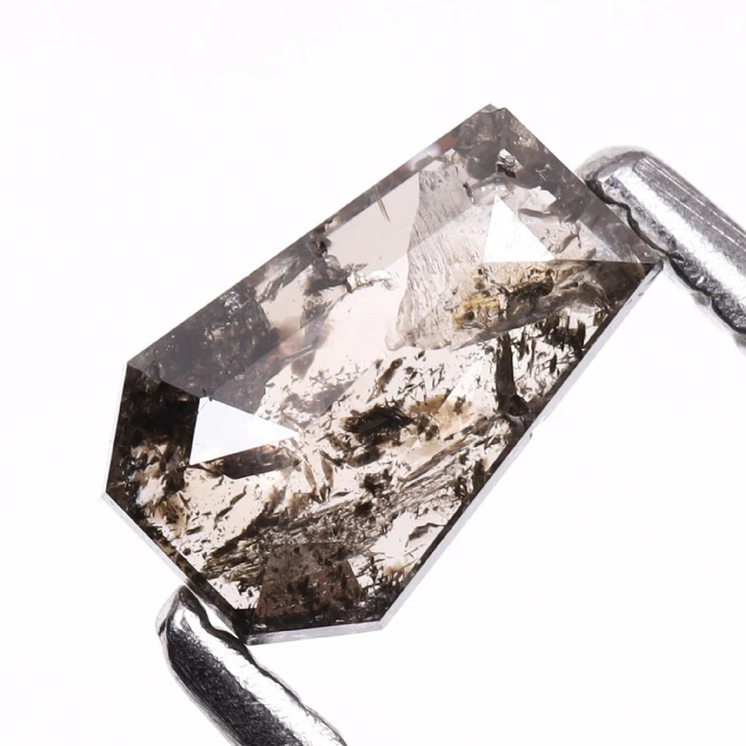 0.42 CT Salt and Pepper Coffin Cut Diamond | TheMinimalCarbon