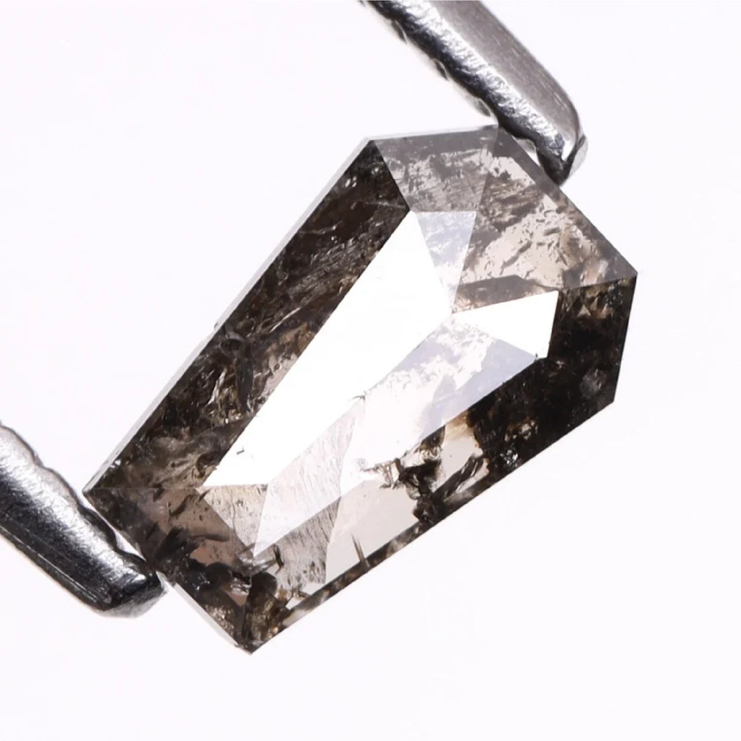 0.42 CT Salt and Pepper Coffin Cut Diamond | TheMinimalCarbon