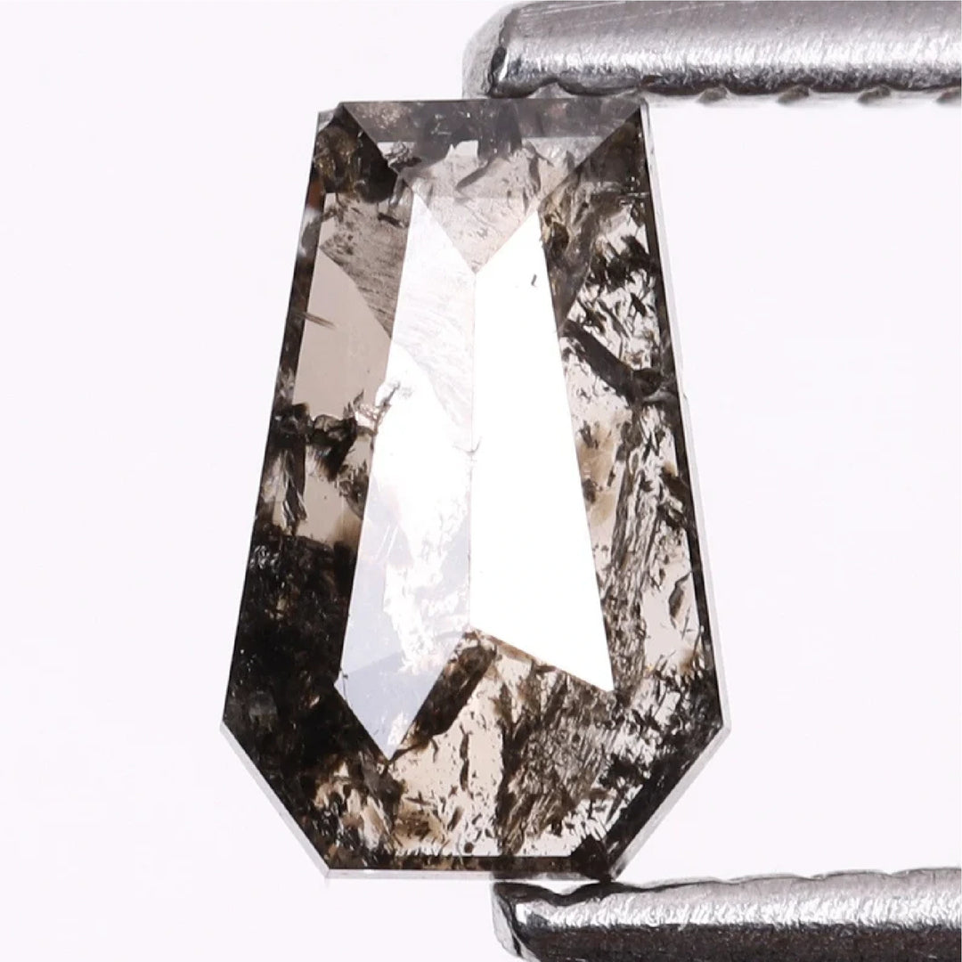0.42 CT Salt and Pepper Coffin Cut Diamond | TheMinimalCarbon