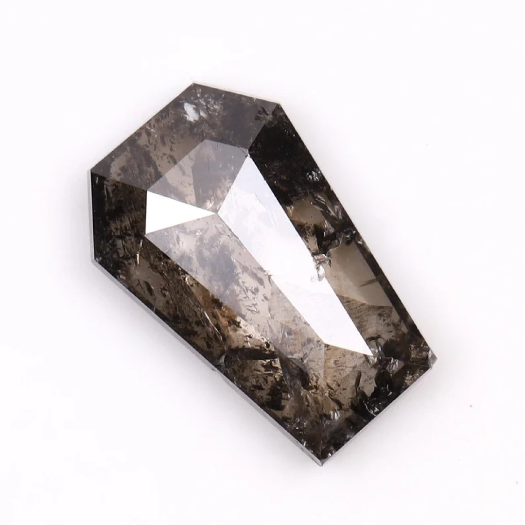 0.42 CT Salt and Pepper Coffin Cut Diamond | TheMinimalCarbon