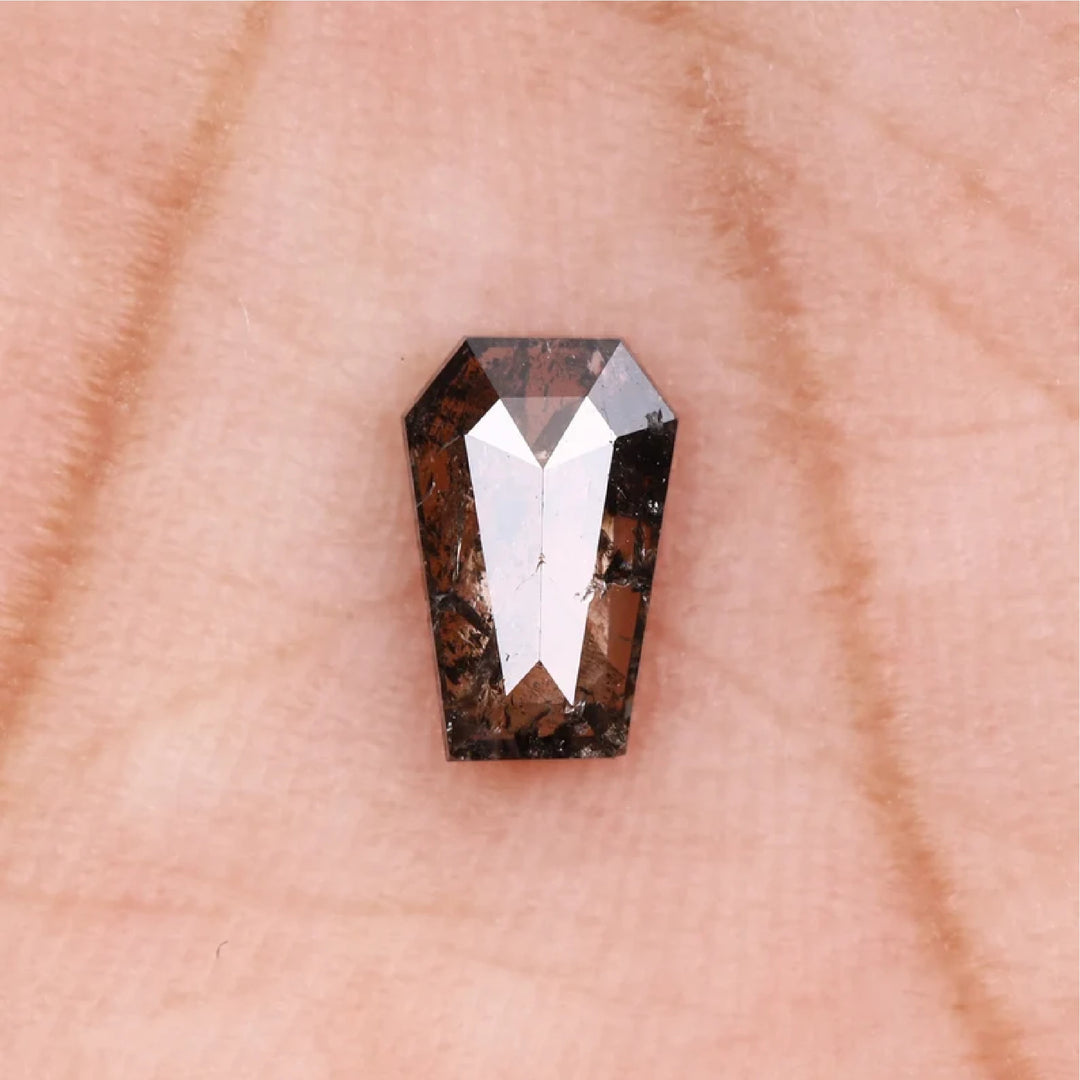 0.42 CT Salt and Pepper Coffin Cut Diamond | TheMinimalCarbon