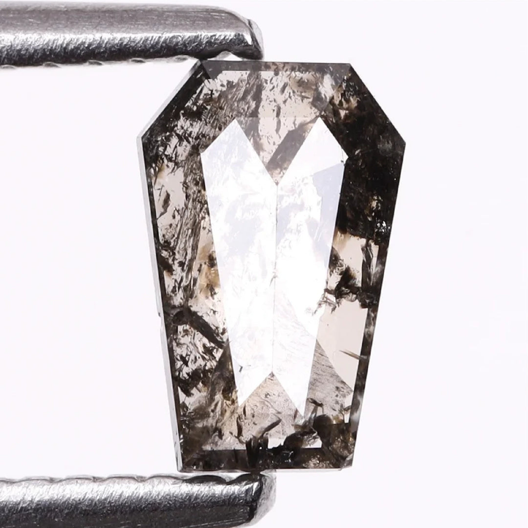 0.42 CT Salt and Pepper Coffin Cut Diamond | TheMinimalCarbon