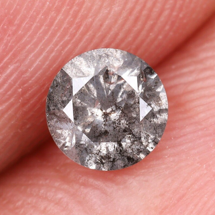 round brilliant cut salt and pepper diamond
