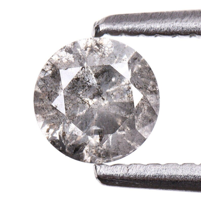 salt and pepper round brilliant cut diamond