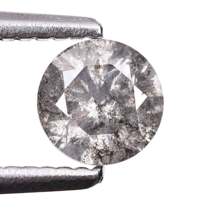 round brilliant cut salt and pepper diamond 