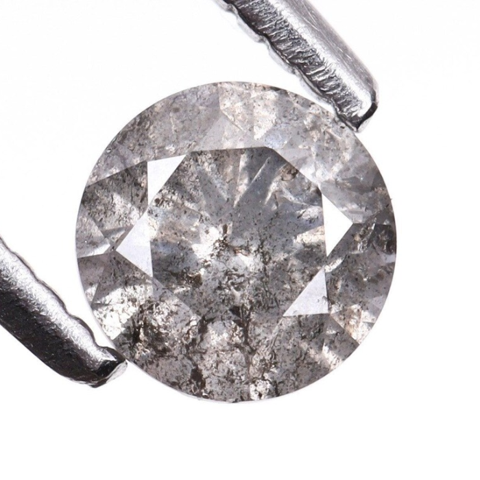 salt and pepper round brilliant cut diamond