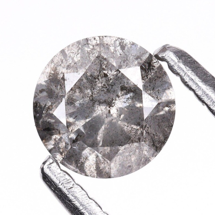 salt and pepper round brilliant cut diamond