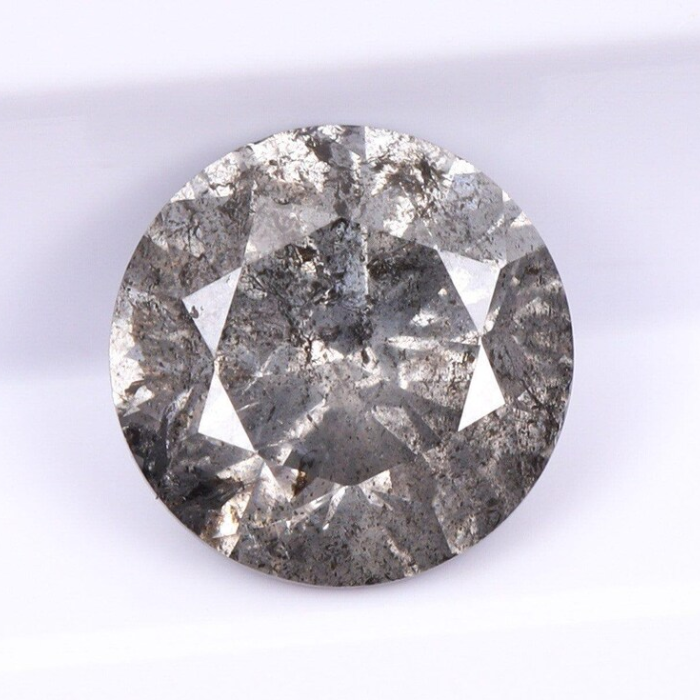 round brilliant cut salt and pepper diamond