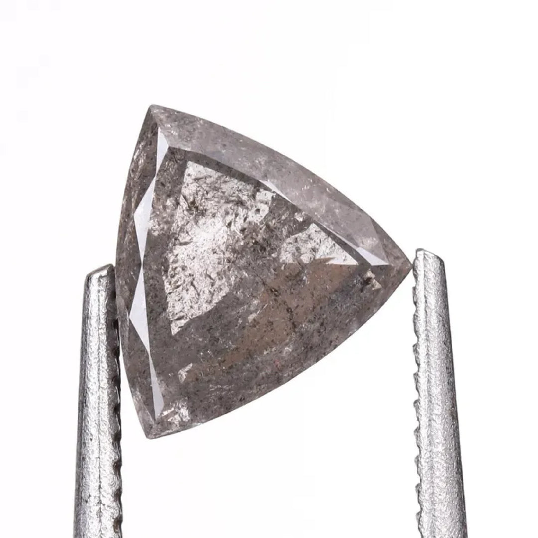 0.43 CT Salt and Pepper Natural Trillion Cut Diamond