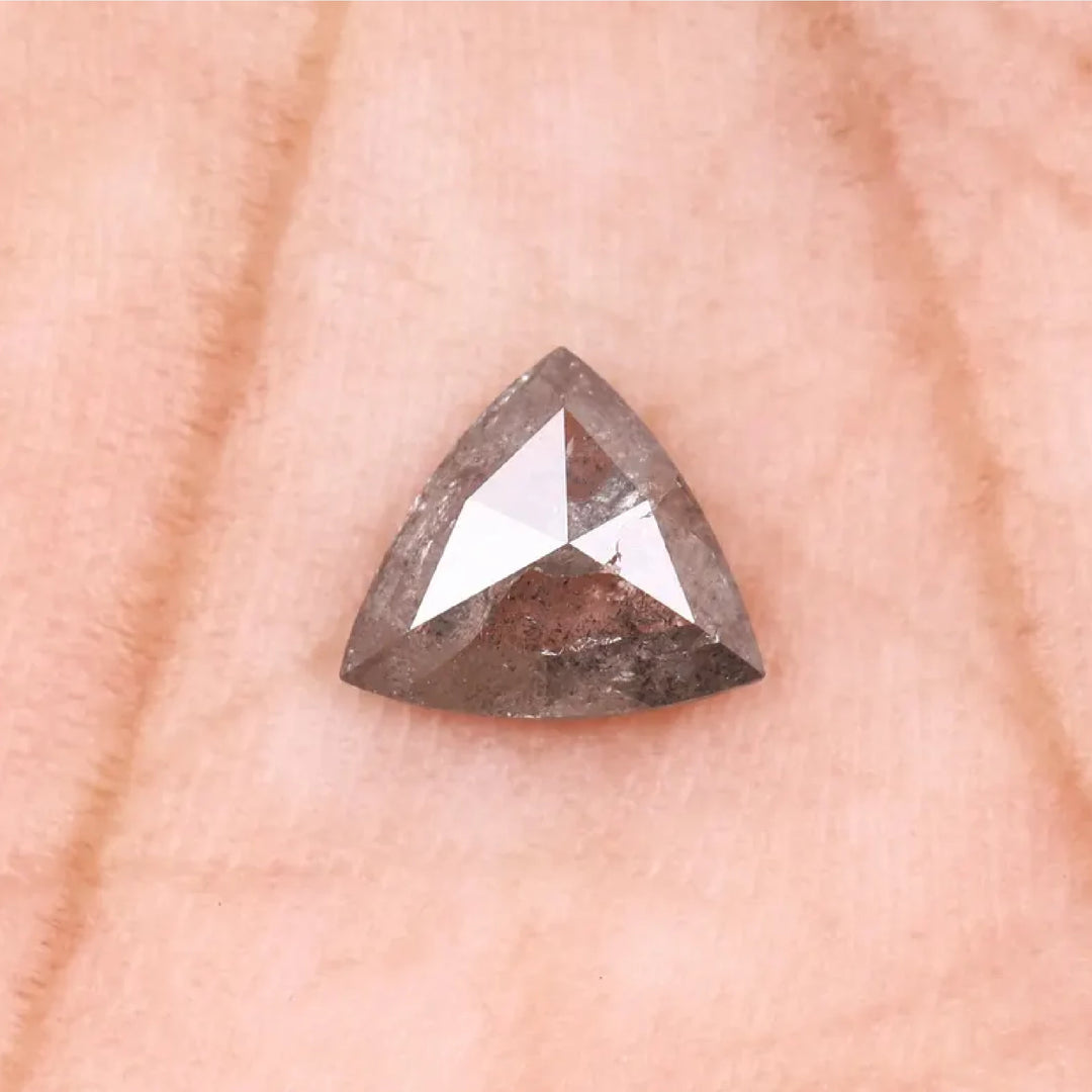 0.43 CT Salt and Pepper Natural Trillion Cut Diamond