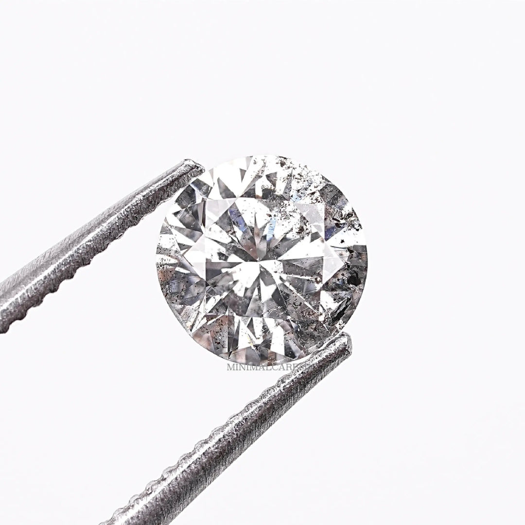 0.44 CT Round Brilliant Cut Salt and Pepper Diamond