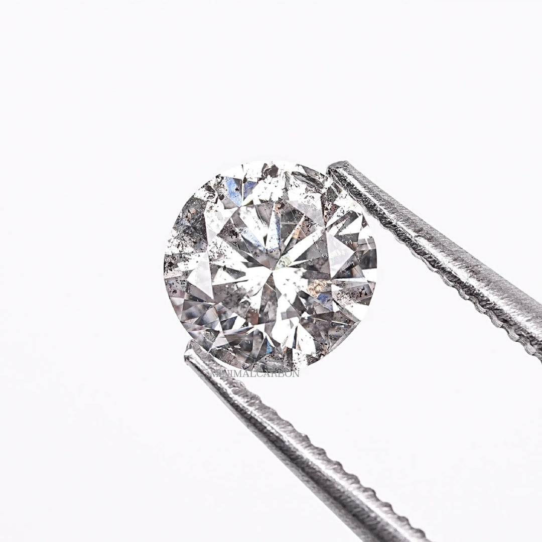 0.44 CT Round Brilliant Cut Salt and Pepper Diamond