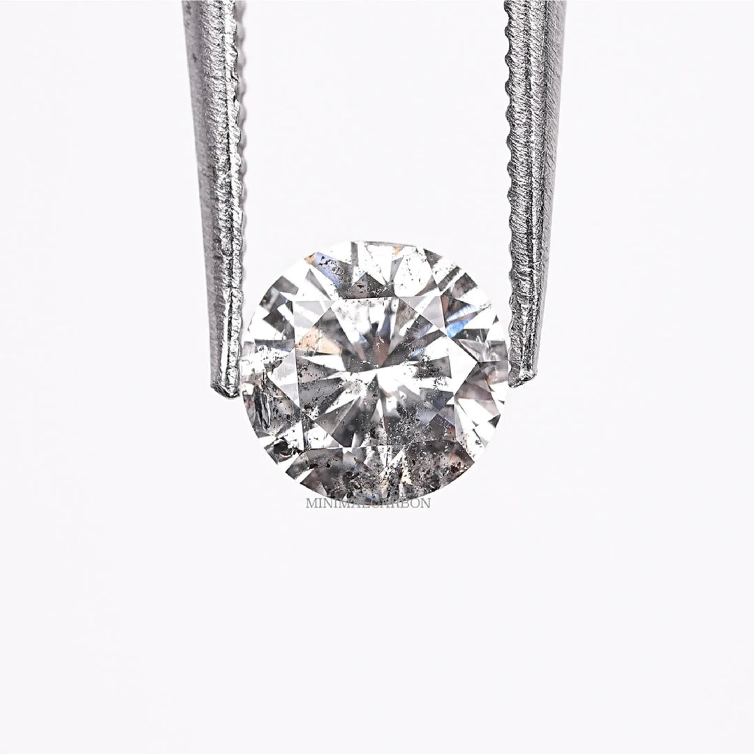 0.44 CT Round Brilliant Cut Salt and Pepper Diamond