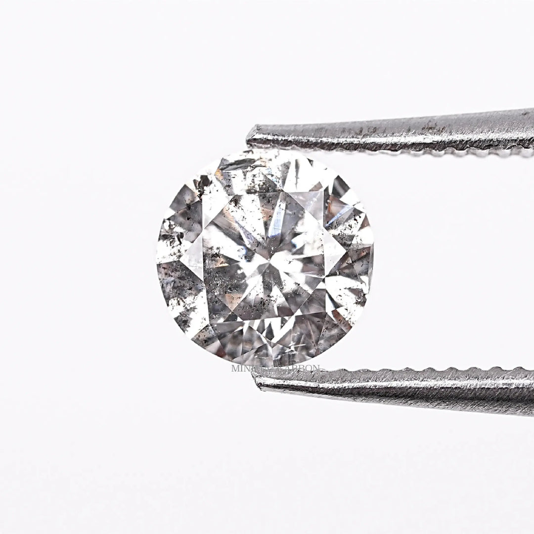 0.44 CT Round Brilliant Cut Salt and Pepper Diamond