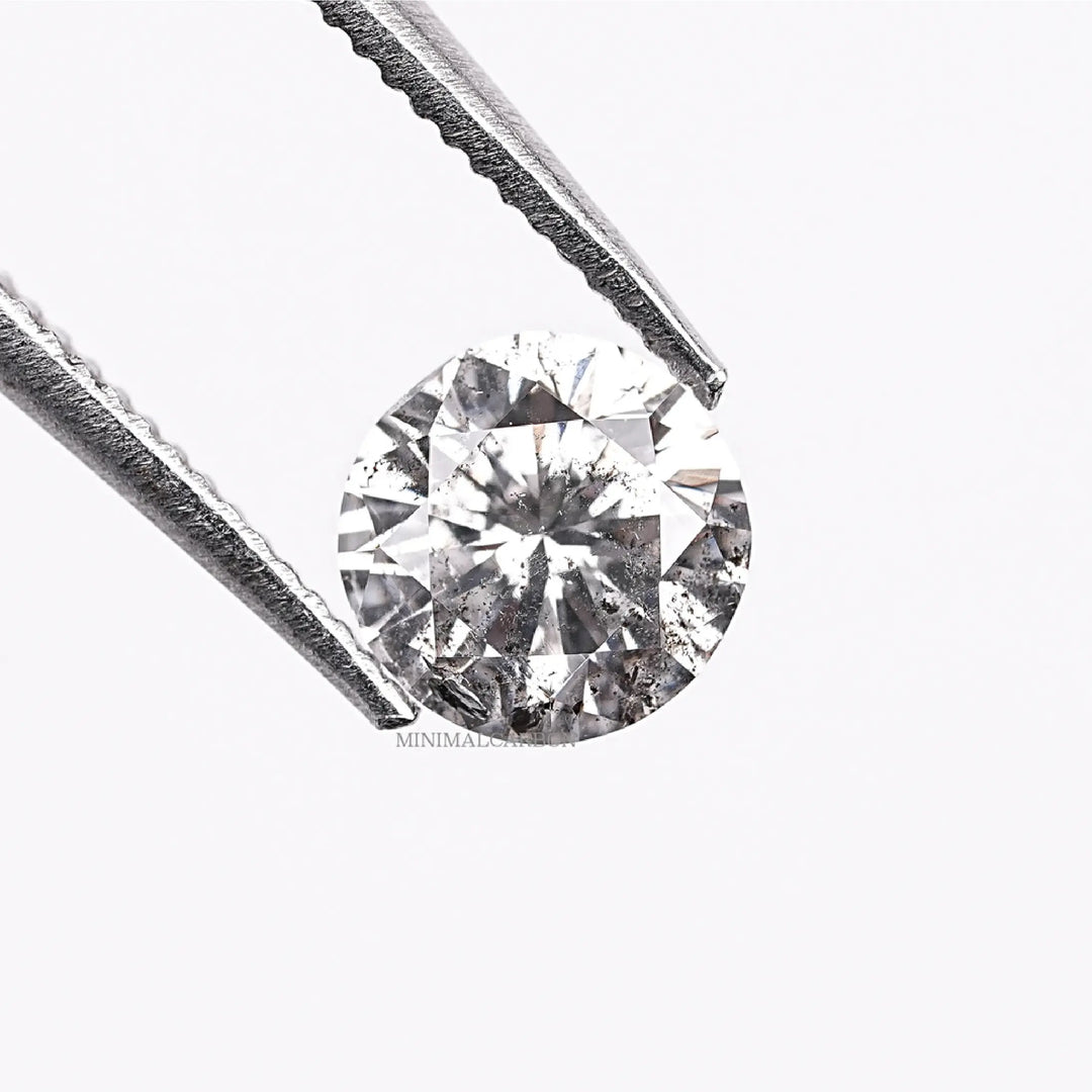 0.44 CT Round Brilliant Cut Salt and Pepper Diamond