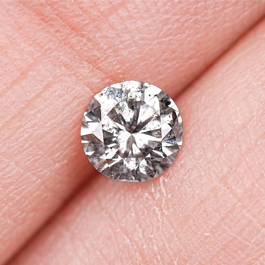 0.44 CT Round Brilliant Cut Salt and Pepper Diamond
