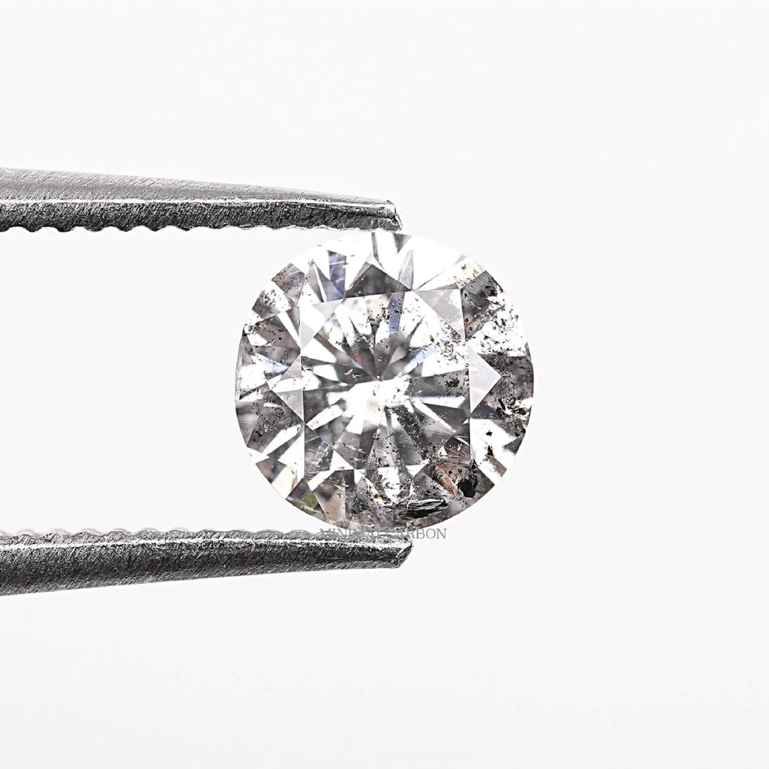 0.44 CT Round Brilliant Cut Salt and Pepper Diamond