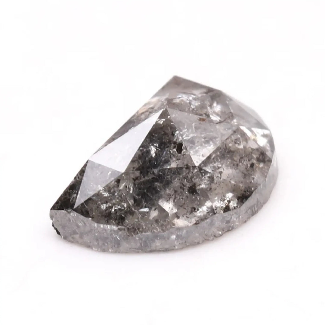 Salt and Pepper Half-Moon Cut Diamond