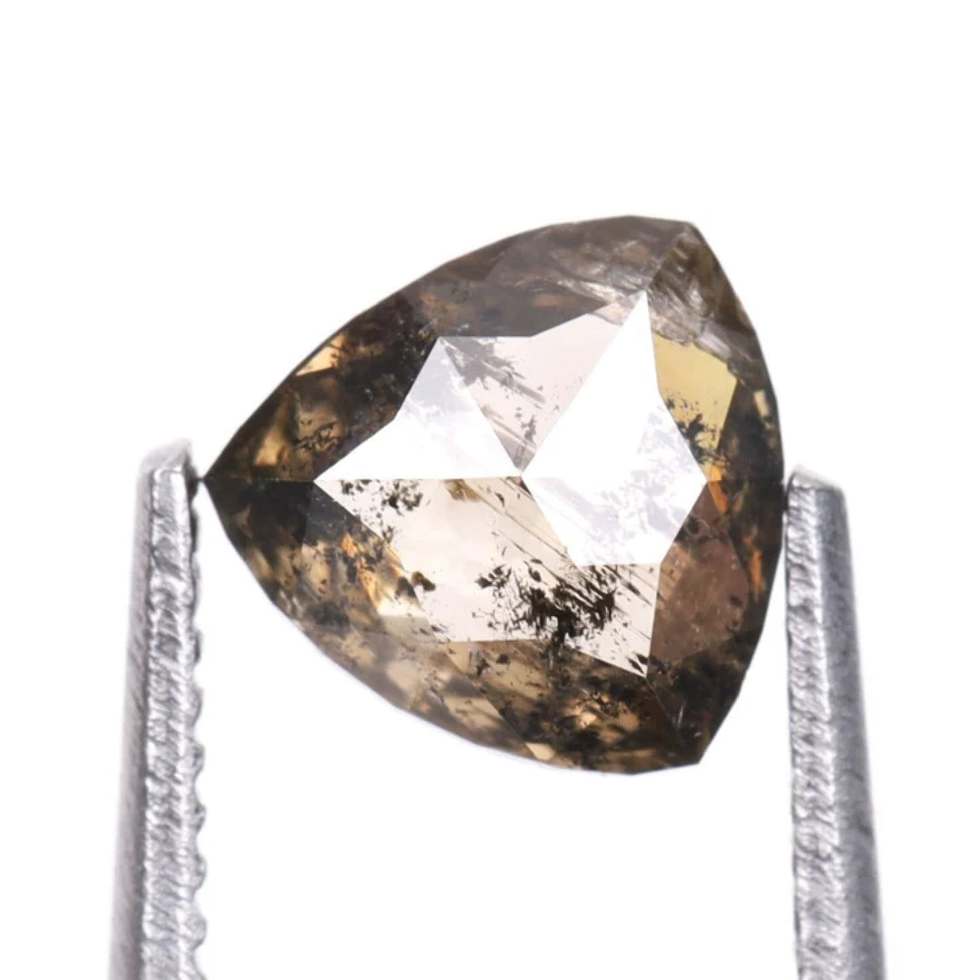 0.47 CT Salt and Pepper Trillion Cut Diamond