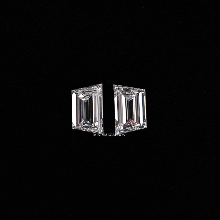 0.48 CT Trapezoid Cut Natural Loose Diamond Pair