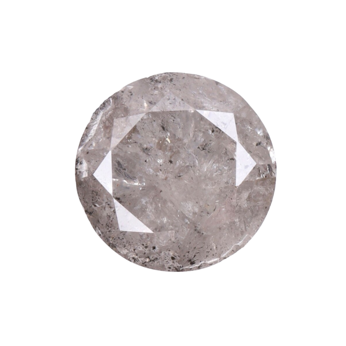 0.50 CT Round Brilliant Cut Salt and Pepper Diamond - Minimal Carbon