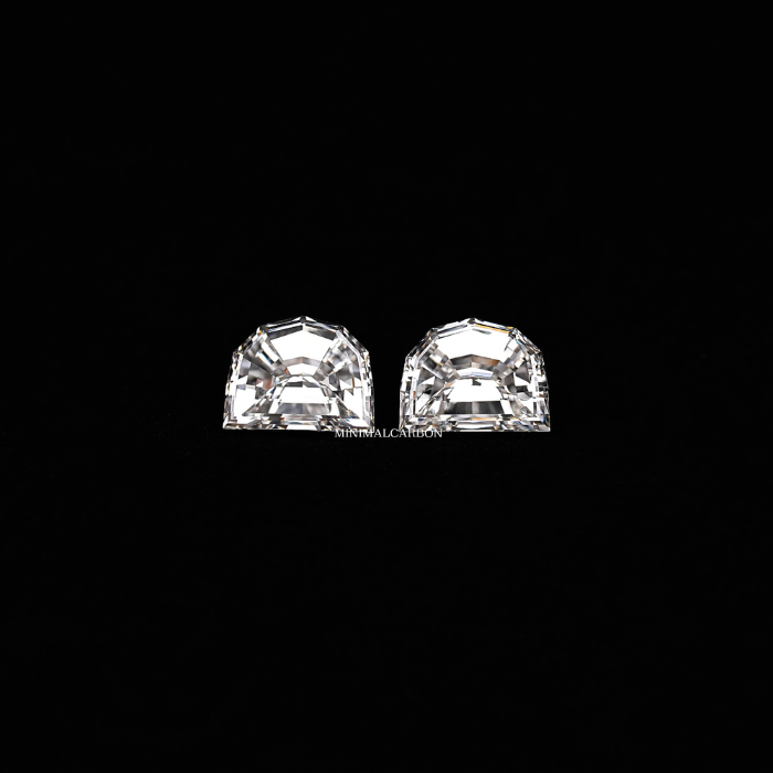 0.52 CT Half Moon Cut Matching Pair Natural Loose Diamond