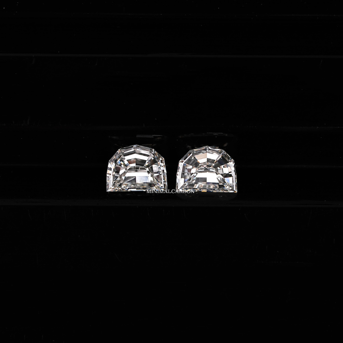 0.52 CT Half Moon Cut Matching Pair Natural Loose Diamond